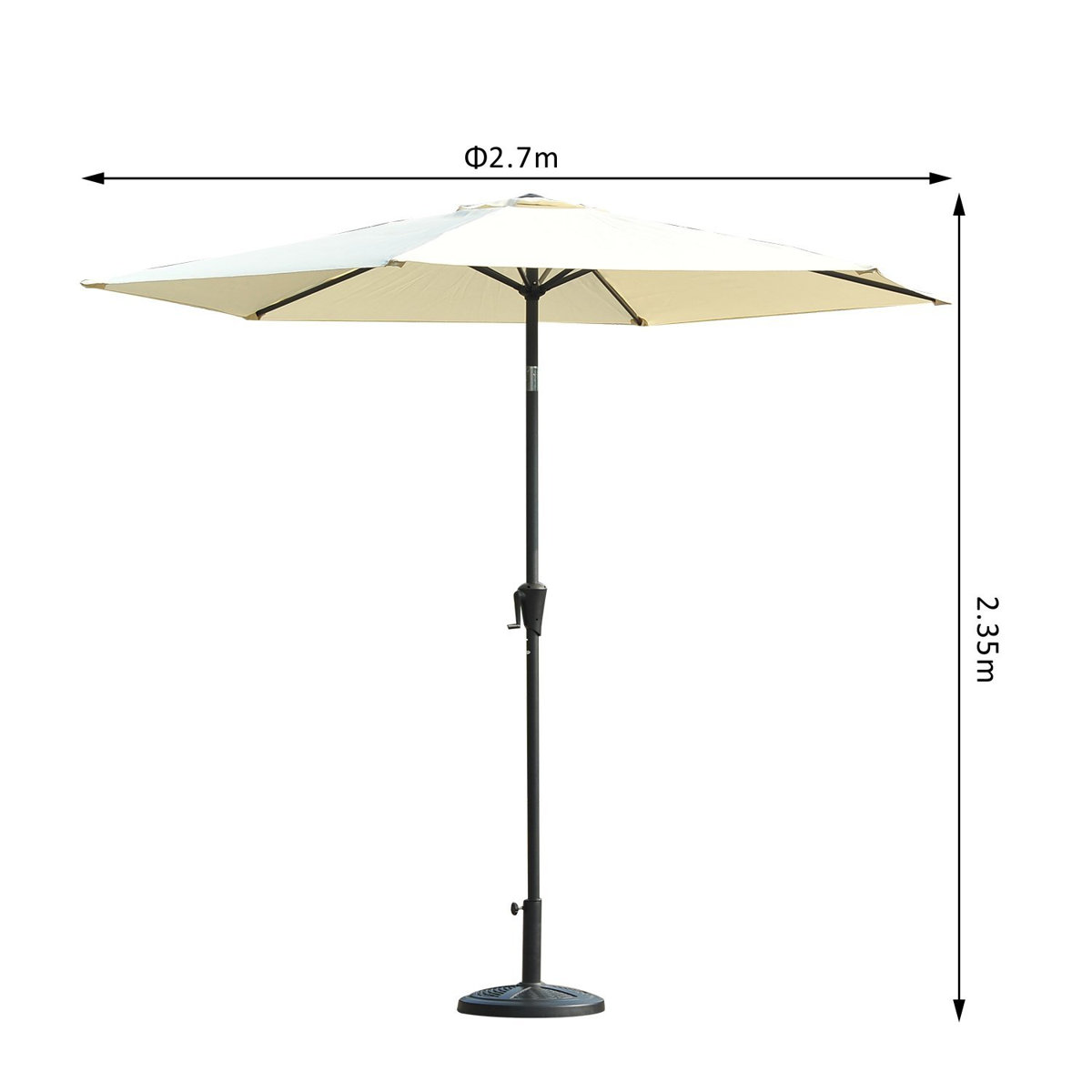 Hykkon 2.7m Traditional Parasol & Reviews Wayfair.co.uk